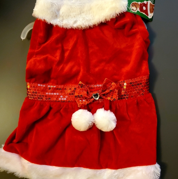 Red Ms. Claus Dog Costume, Large - Picture 2 of 5